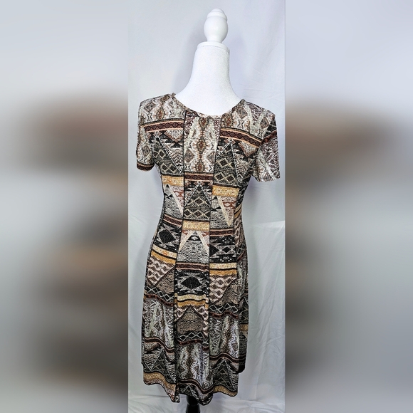Medium Sami & Jo Boho Tribal Print Fit & Flare Dress - Picture 5 of 6